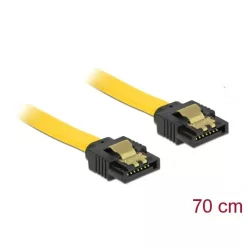   DeLock SATA 6 Gb/s male straight > SATA male straight 70 cm yellow metal Cable