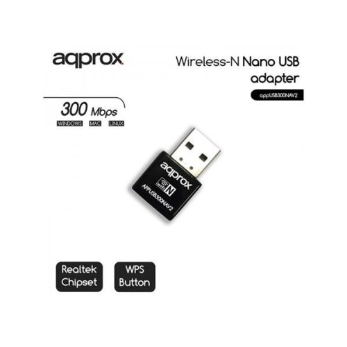 Approx Hálózati Adapter USB 300 Mbps Wireless N