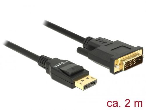 DeLock DisplayPort 1.2 male > DVI 24+1 male passive 2m Cable Black