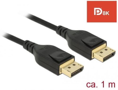 DeLock DisplayPort cable 8K 60 Hz 1m DP 8K certified Black