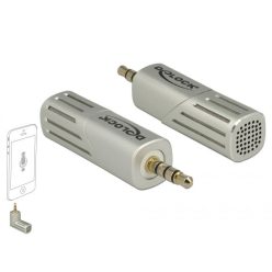   DeLock Condenser Microphone Uni-Directional for Smartphone / Tablet 3.5 mm 4 Pin Stereo Jack 90° angleable Silver