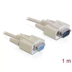   DeLock Serial RS-232 Sub-D9 male > RS-232 Sub-D9 female extension Cable 1m Grey