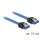 DeLock SATA 6 Gb/s receptacle straight > SATA receptacle straight 10 cm blue with gold clips cable