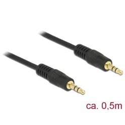   DeLock Stereo Jack Cable 3.5mm 3 pin male > male 0,5m Black