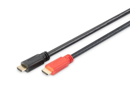 Assmann HDMI High Speed connection cable with Ethernet and signal amplifier 15m Black/Red