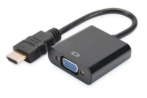 Digitus DA-70461 HDMI to VGA converter adapter Typ A - VGA (D-Sub) connector 3,5mm audio jack Black