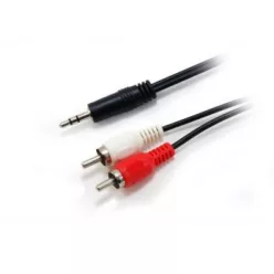 EQuip Audio cable 3,5 mm jack - 2xRCA 2,5m Black