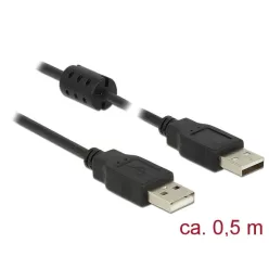   DeLock USB 2.0 Type-A male > USB 2.0 Type-A male 0,5m cable Black