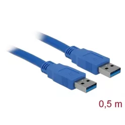   DeLock USB 3.0 Type-A male > USB 3.0 Type-A male 0,5m cable Blue
