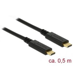   DeLock USB 3.1 Gen 2 (10 Gbps) cable Type-C to Type-C 0.5 m3 A E-Marker