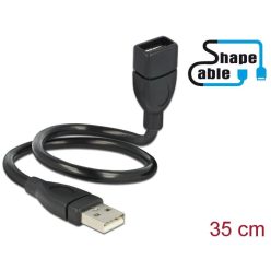   DeLock USB 2.0 Type-A male > USB 2.0 Type-A female ShapeCable 0,35m