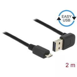   DeLock EASY-USB 2.0 Type-A male angled up / down > USB 2.0 Type Micro-B male 2m cable