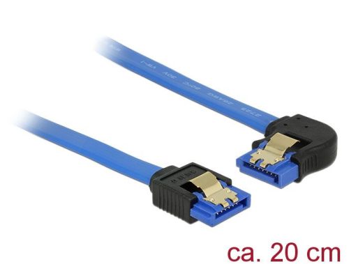 DeLock SATA 6 Gb/s receptacle straight > SATA receptacle left angled 0,2m Blue