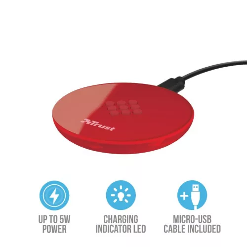 Trust Primo Wireless Charger for Smartphones Red