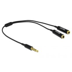   DeLock Audio splitter stereo jack male 3.5 mm 4 pin > 2x stereo jack female 3.5 mm 4 pin 25cm cable