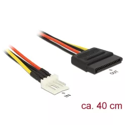   DeLock Power Cable SATA 15 pin male > 4 pin floppy male 40cm