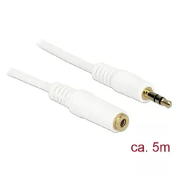   DeLock Stereo Jack Extension Cable 3.5 mm 3 pin male > female 5m White