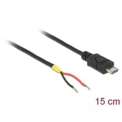   DeLock USB 2.0 Micro-B male > 2x open wires power 15cm cable Raspberry Pi