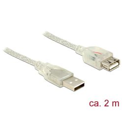   DeLock Extension cable USB 2.0 Type-A male > USB 2.0 Type-A female 2m Transparent