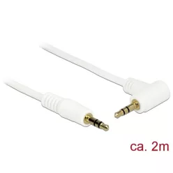   DeLock Stereo Jack Cable 3.5 mm 3 pin male > male angled 2m white