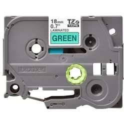   Brother TZE-741 laminált P-touch szalag (18mm) Black on Green - 8m