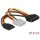 DeLock Cable Power SATA 15 pin male > Molex 4 pin female + SATA 15 pin female