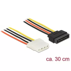 DeLock Power Cable SATA 15 pin female > 4 pin female 30cm