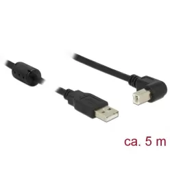   DeLock USB 2.0 Type-A male > USB 2.0 Type-B male angled 5m Black
