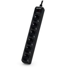   CyberPower B0620SC0-DE Túlfeszültségvédő Kapcsolóval 6DIN 1,8m Black