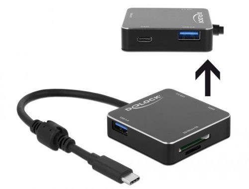 DeLock 3Port USB 3.1 Gen 1 Hub with USB Type-C Connection and SD + Micro SD Slot