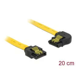 DeLock SATA 6 Gb/s Cable straight to left angled 20cm yellow