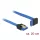 DeLock SATA 6 Gb/s receptacle straight > SATA receptacle upwards angled 20 cm blue with gold clips cable