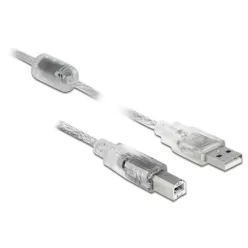   DeLock USB 2.0 Type-A male > USB 2.0 Type-B male 1m cable Transparent