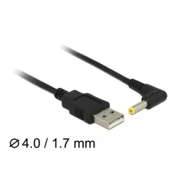   DeLock Power Cable USB > DC 4.0 x1.7 mm male 90° 1,5m Black