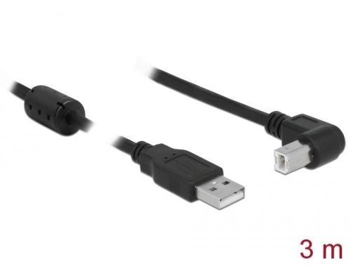 DeLock USB 2.0 Type-A male > USB 2.0 Type-B male angled 3m cable Black