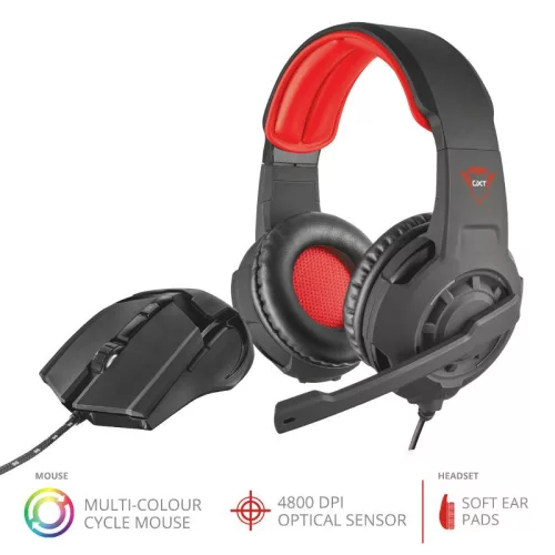 Trust GXT 784 2-in-1 Gaming Set with Headset & Mouse Black/Red