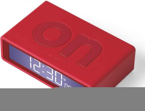 Lexon Flip+ LCD Alarm Clock Rubber Red