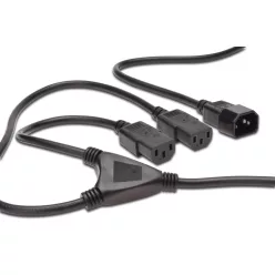 Assmann Power Cord splitter cable, C14 - 2x C13 1,7m Black
