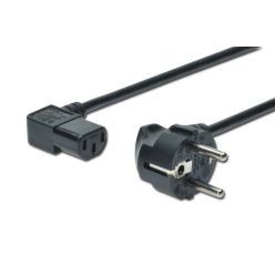   Assmann Power Cord, CEE 7/7 (Typ-F) - C13, 90° angled 1,8m Black