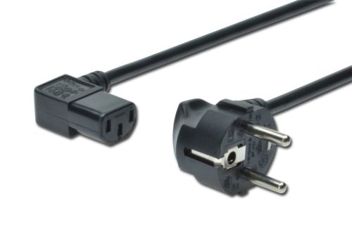 Assmann Power Cord, CEE 7/7 (Typ-F) - C13, 90° angled 1,8m Black