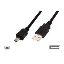   Assmann USB 2.0 connection cable, type  A - mini B (5pin) 1m Black