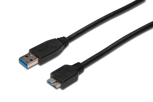 Assmann USB 3.2 connection cable, USB A - Micro USB B 0,5m Black