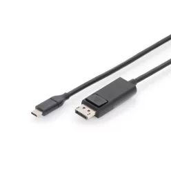 Assmann USB Type-C adapter cable, Type-C to DP 2m Black