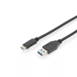 Assmann USB Type-C connection cable, type C to A 1m Black