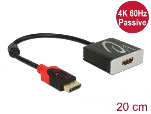 DeLock DisplayPort 1.2 male > HDMI female 4K 60 Hz Passive Adapter Black