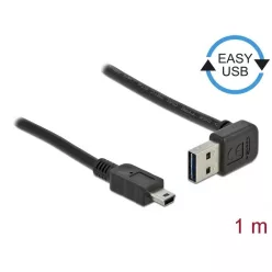   DeLock EASY-USB 2.0 Type-A male angled up / down > USB 2.0 Type Mini-B male 1m Cable Black