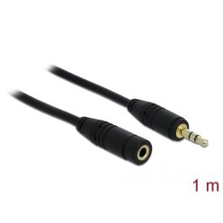   DeLock Stereo Jack Extension Cable 3.5 mm 3 pin male > female 1m Black