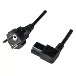   Logilink Power cord safety plug to IEC C13 female 90° 3m Black