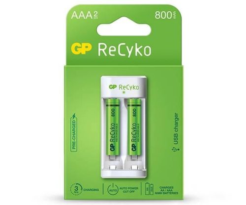 GP ReCyko Eco E211 akkutöltő + 2×AAA GP ReCyko 800