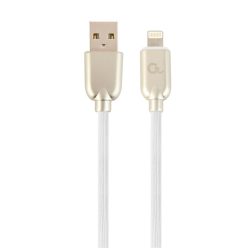   Gembird CC-USB2R-AMLM-1M-W Lightning Premium rubber 8-pin charging and data cable 1m White